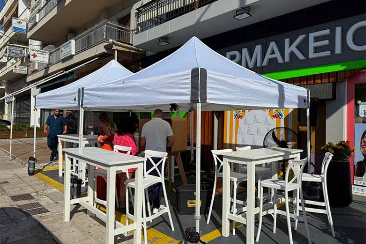 τεντες εγκαινια φαρμακειο